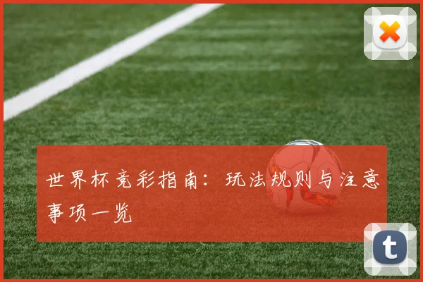 世界杯竞彩指南：玩法规则与注意事项一览